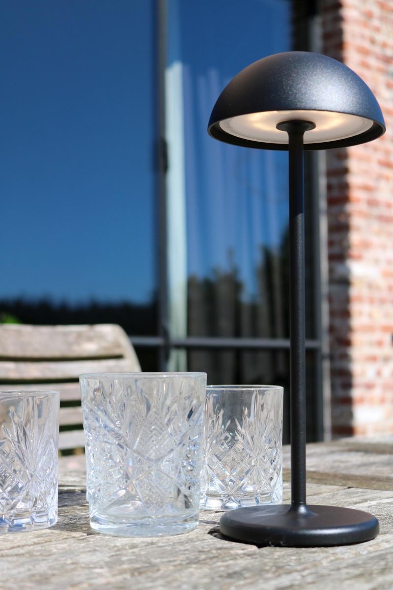 Lucide JOY - Dobíjacia stolová lampa Outdoor - Batéria - Ø 12 cm - LED Rozm. - 1x1,5W 3000K - IP54 - Čierny